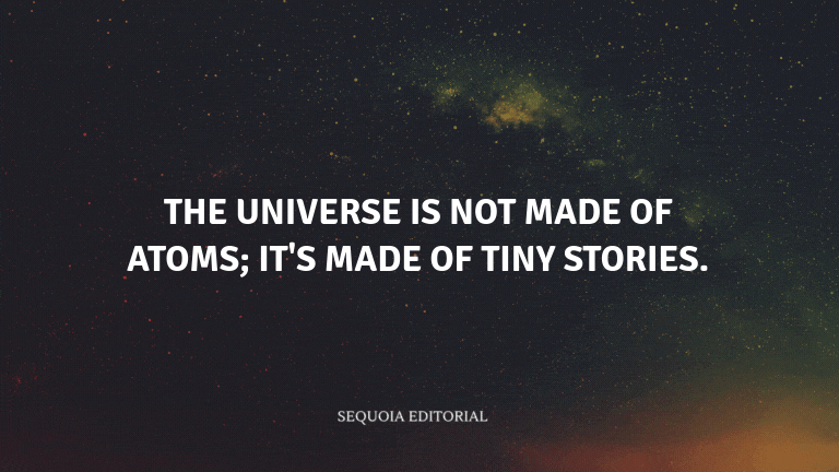 The universe is not made of atoms; it